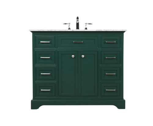 42 Inch Single Bathroom Vanity In Green (VF15042GN)
