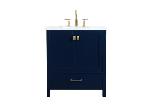30 Inch Single Bathroom Vanity In Blue (VF18830BL)