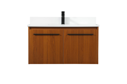 36 inch Single bathroom vanity in teak with backsplash (VF44536MTK-BS)