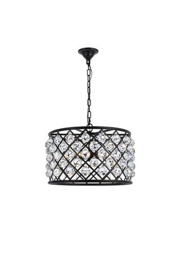 Madison 6 Light Matte Black Pendant Clear Royal Cut Crystal (1206D20MB/RC)