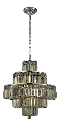 Maxime 13 Light Chrome Chandelier Golden Teak (Smoky) Royal Cut Crystal (V2038D20C-GT/RC)