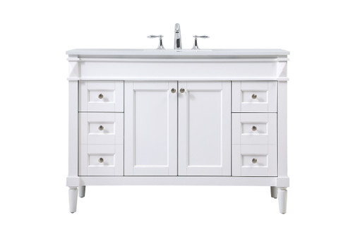48 Inch Single Bathroom Vanity In White (VF31848WH)