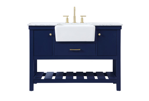 Elegant Furniture and Lighting 48 Inch Single Bathroom Vanity In Blue (VF60148BL)