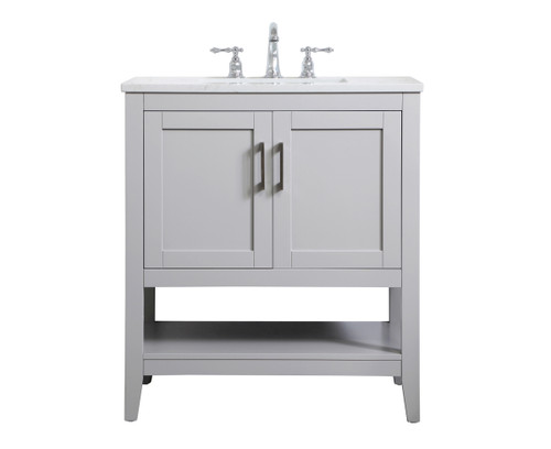 30 Inch Single Bathroom Vanity In Grey (VF16030GR)