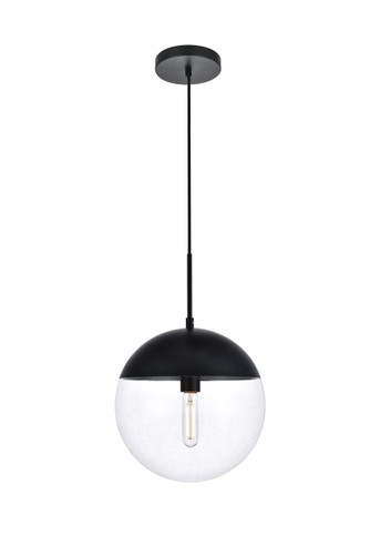Eclipse 1 Light Black Pendant With Clear Glass (LD6039BK)