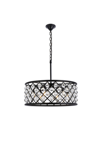 Madison 6 Light Matte Black Chandelier Clear Royal Cut Crystal (1213D25MB/RC)