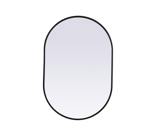 Metal Frame Oval Mirror 24X36 Inch In Black (MR2A2436BLK)