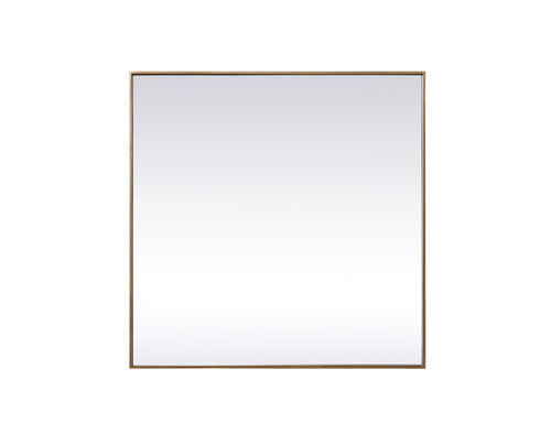 Metal Frame Square Mirror 42 Inch In Brass (MR44242BR)