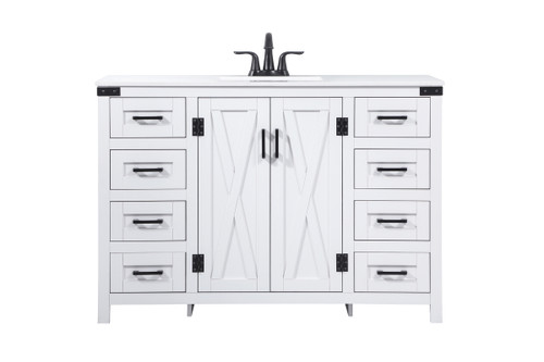 48 Inch Single Bathroom Vanity In White (VF90248WH)