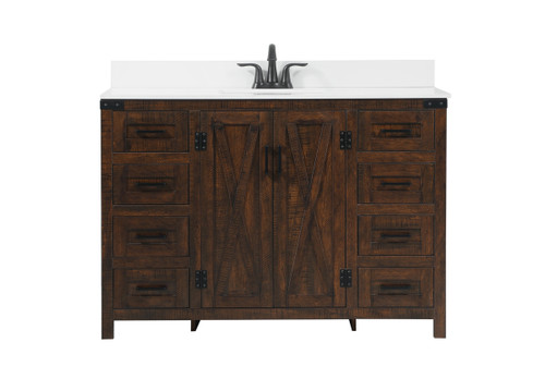 48 Inch Single Bathroom Vanity In Expresso With Backsplash (VF90248EX-BS)