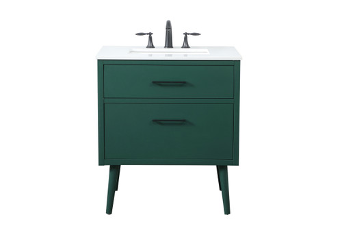 30 Inch Bathroom Vanity In Green (VF41030MGN)