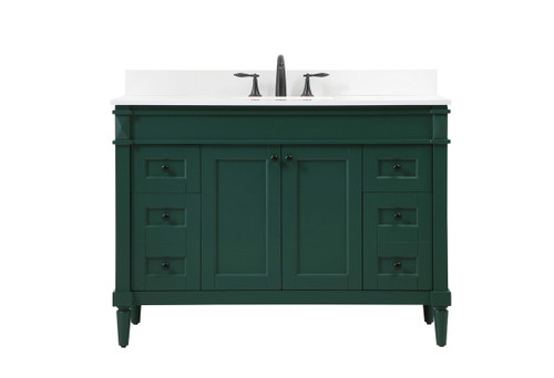 48 Inch Single Bathroom Vanity In Green With Backsplash (VF31848GN-BS)