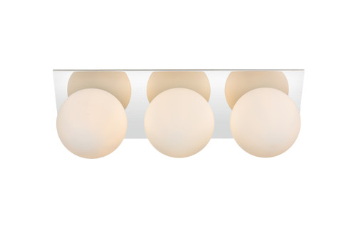 Jillian 3 Light Chrome And Frosted White Bath Sconce (LD7304W22CH)