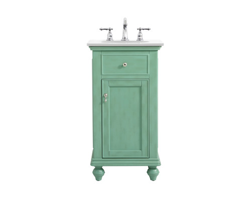 19 inch Single Bathroom vanity in vintage mint with ivory white engineered marble (VF12319VM-VW)
