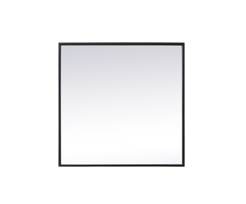 Metal Frame Square Mirror 24 Inch In Black (MR42424BK)