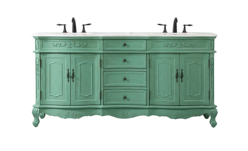 72 Inch Double Bathroom Vanity In Vintage Mint (VF10172DVM)