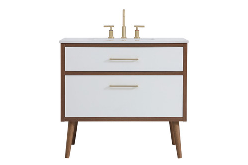 Elegant Furniture and Lighting 36 Inch Bathroom Vanity In White (VF41036WH)