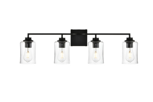 Ronnie 4 Light Black And Clear Bath Sconce (LD7314W32BLK)