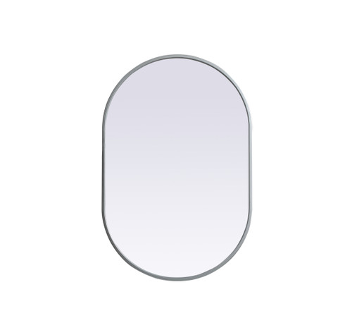 Metal Frame Oval Mirror 20X30 Inch In Silver (MR2A2030SIL)
