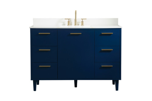 48 Inch Bathroom Vanity In Blue With Backsplash (VF47048MBL-BS)