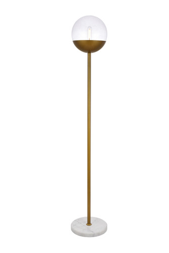 Eclipse 1 Light Brass Floor Lamp With Clear Glass (LD6151BR)