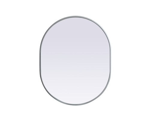 Metal Frame Oval Mirror 24X30 Inch In Silver (MR2A2430SIL)