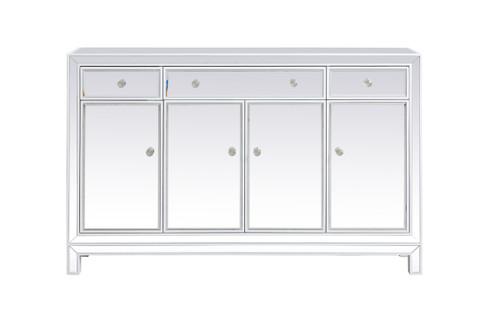 56 Inch Mirrored Credenza In White (MF72001WH)