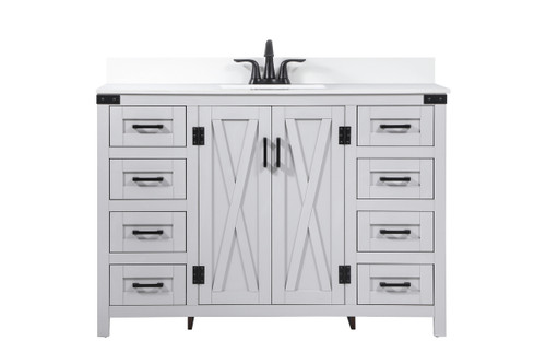 48 Inch Single Bathroom Vanity In Grey With Backsplash (VF90248GR-BS)