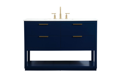 48 Inch Single Bathroom Vanity In Blue (VF19248BL)