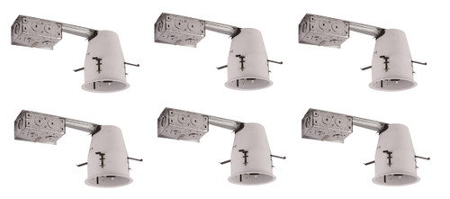 4 Inch Non-Icat Remodel Housing, 120V, E26 Socket, Par16/Par20/Br20, 50W Max 6 Pack (TC4R-E26-6PK)