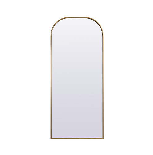 Metal Frame Arch Full Length Mirror 28X66 Inch In Brass (MR1B2866BRS)