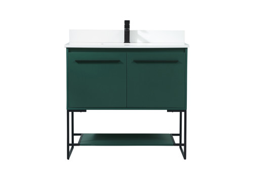 36 inch Single bathroom vanity in green with backsplash (VF42536MGN-BS)