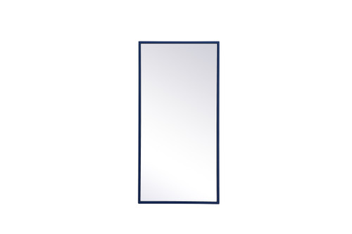 Metal Frame Rectangle Mirror 14X28 Inch In Blue (MR41428BL)