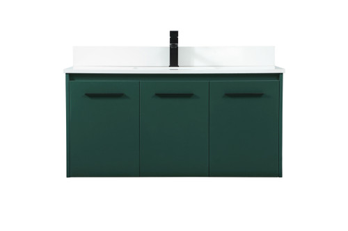 Elegant Furniture and Lighting 40 Inch Single Bathroom Vanity In Green With Backsplash (VF44540MGN-BS)