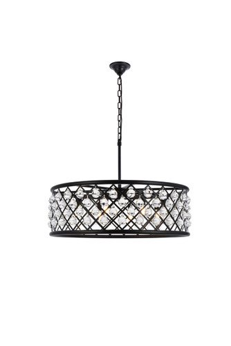 Madison 8 Light Matte Black Chandelier Clear Royal Cut Crystal (1213D32MB/RC)