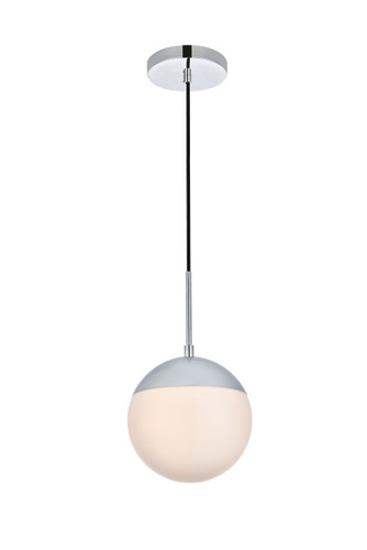 Eclipse 1 Light Chrome Pendant With Frosted White Glass (LD6028C)