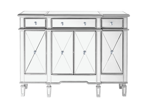 3 Drawer 4 Door Cabinet 48 .In. X 14 In. X 36 In. In Silver Clear (MF6-1111SC)