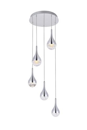 Amherst Collection LED 5-Light Chandelier 15In X 9In Chrome Finish (3805D14C)
