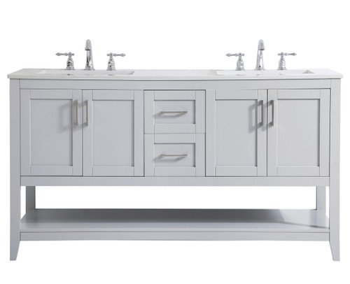 60 Inch Double Bathroom Vanity In Grey (VF16060DGR)