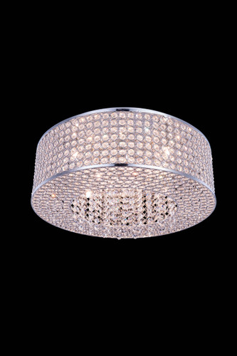 Amelie 8 Light Chrome Flush Mount Clear Royal Cut Crystal (V2914F20C/RC)