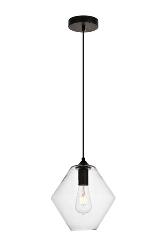 Placido Collection Pendant D9.4 H10.8 Lt:1 Black And Clear Finish (LDPD2115)