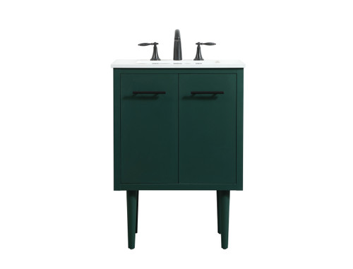 24 Inch Single Bathroom Vanity In Green (VF48024MGN)