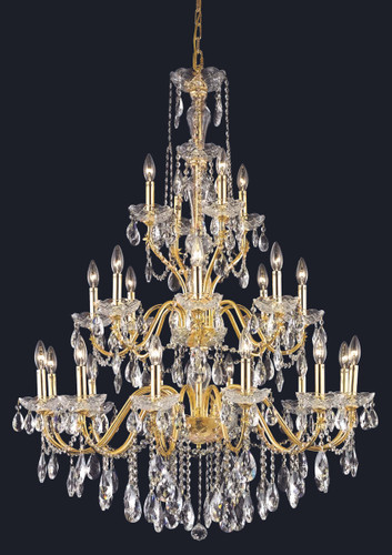 Elegant Furniture and Lighting St. Francis 24 Light Gold Chandelier Clear Royal Cut Crystal (2016G36G/RC)