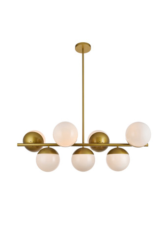 Eclipse 7 Lights Brass Pendant With Frosted White Glass (LD6138BR)