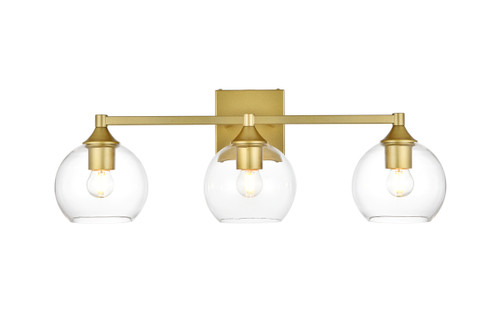 Foster 3 Light Brass And Clear Bath Sconce (LD7308W25BRA)