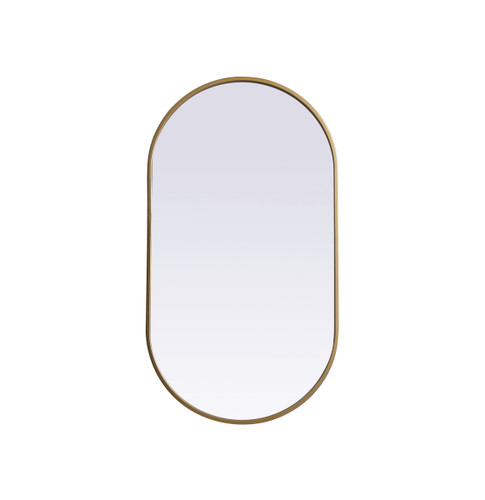 Metal Frame Oval Mirror 20X36 Inch In Brass (MR2A2036BRS)