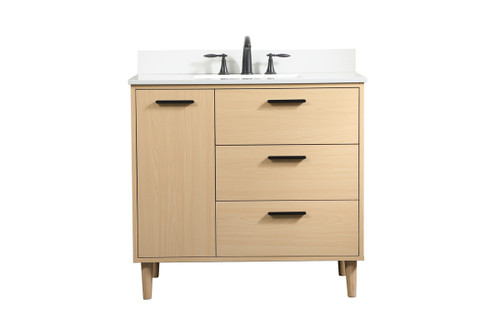 36 Inch Bathroom Vanity In Maple With Backsplash (VF47036MMP-BS)