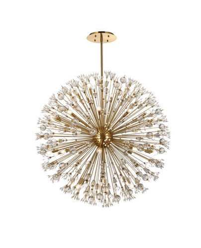 Vera 50 Inch Crystal Starburst Round Pendant In Gold (2500D50SG)