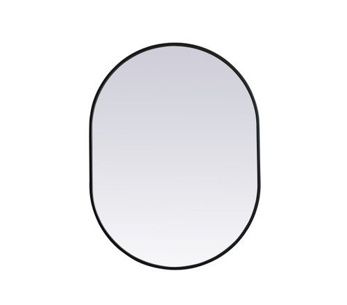 Metal Frame Oval Mirror 27X36 Inch In Black (MR2A2736BLK)