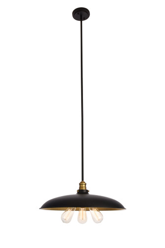 Anders Collection Chandelier D20.5 H6.5 Lt:3 Black And Brass Finish (LD8004D20BK)